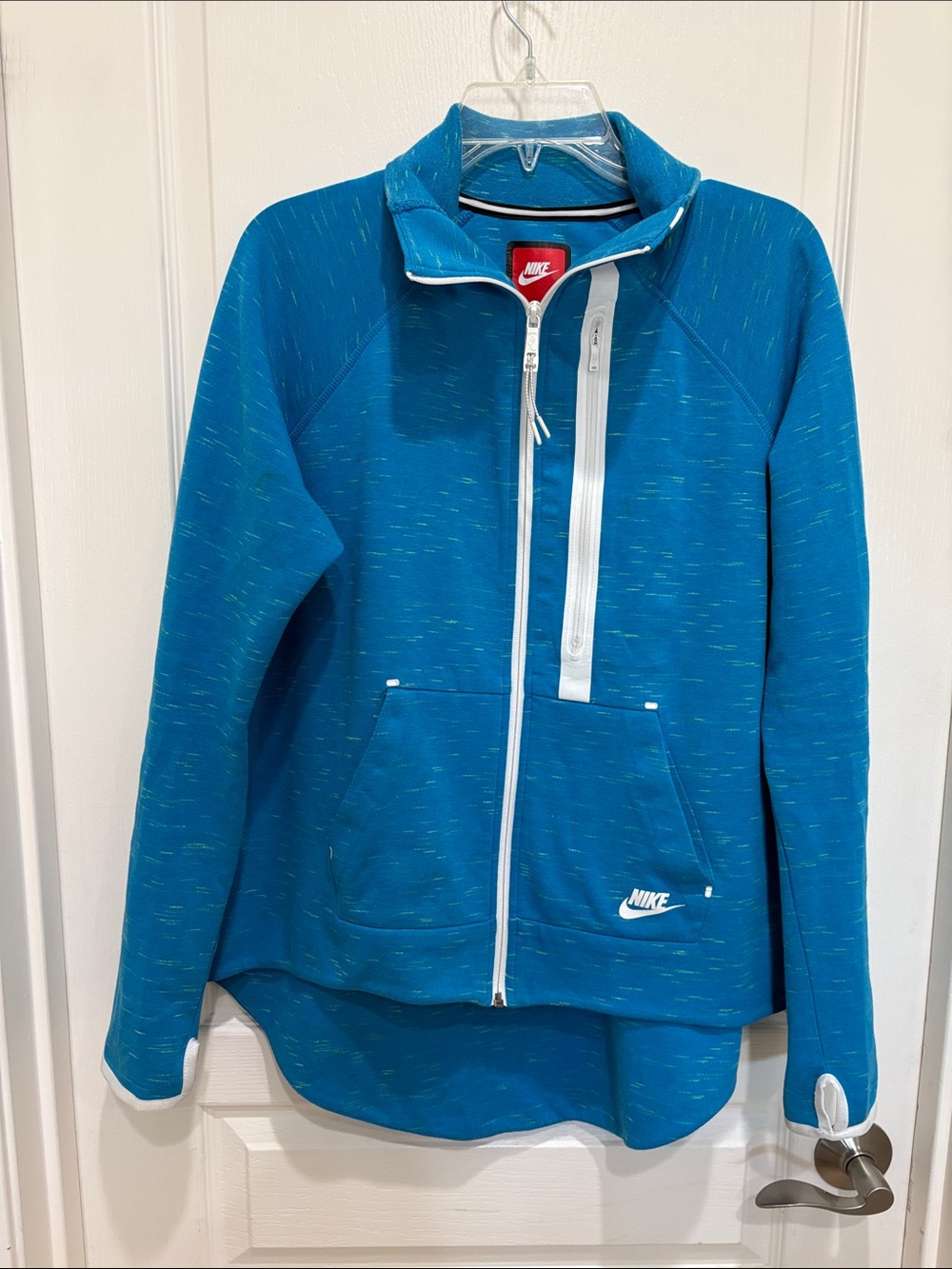 Nike Teal Blue Full-Zip Utility Jacket with‎ White Trim